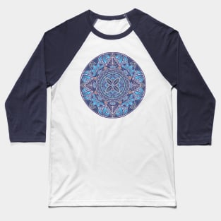 Floral Star Pacific Mandala blue sky Baseball T-Shirt